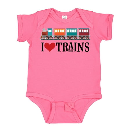 

Inktastic I Love Trains Gift Baby Boy or Baby Girl Bodysuit