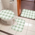 thumbnail image 4 of Sage Green Plaid Bath Mat 3 Piece Bathroom Rug Set, Spring Farmhouse Buffalo Checkered Non Slip Bath Rug Contour Mat and Toilet Lid Cover, Absorbent Shower Mats Soft Bath Rugs and Mats Sets, 4 of 8