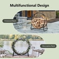 thumbnail image 4 of 30 Inch Firewood Log Hoop, Round Tubular Metal Wood Storage Holder, Decorative Round Steel Log Rack, Heavy Duty Curved Firewood Rack for Indoor & Outdoor, 110 lbs Load Capacity, 4 of 9