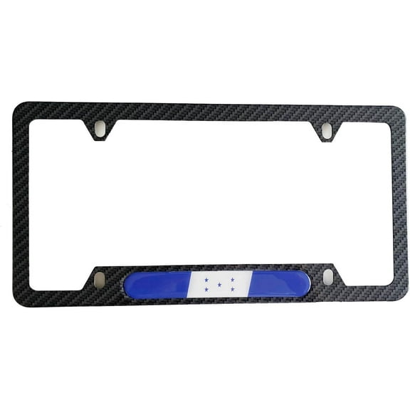 Carbon Fiber License Plate Frame Cover Holder Honduras Flag Truck Car Accessories Stainless Steel 1PC