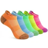 Eryueer Merino Wool Ankle Hiking Socks For Men & Women No Show Running Athletic Support Thick Cushioned Breathable Socks 6 Pairs