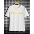 thumbnail image 3 of Lord of the Rizz Graphic T-Shirt, Casual Crew Neck, Knit Fabric with Slight Stretch, Summer Regular Fit, Short Sleeve Tee with Printed Design for AdultsFather's Day, Mother's Day, New Year, Spring F, 3 of 8