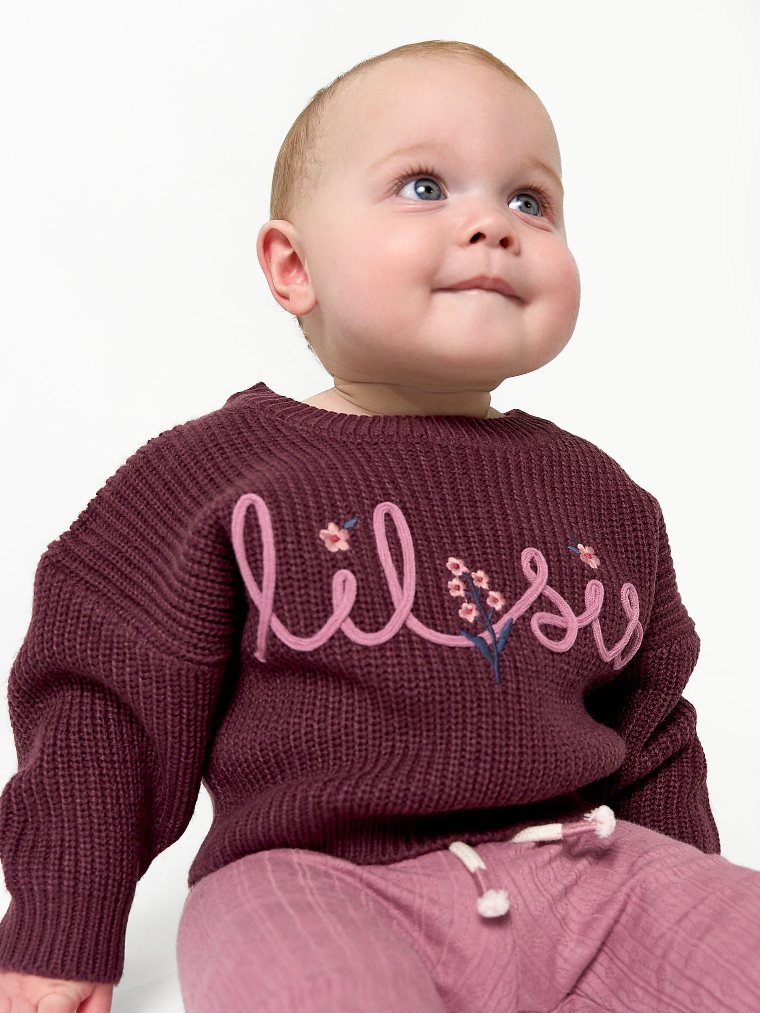 Modern Moments by Gerber Baby Girl Affirmation Sweater, Sizes 0/3 Months - 24 Months