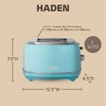 thumbnail image 4 of Open Box Haden 2 Slice Wide Slot Stainless Steel Bread Toaster, Turquoise, 4 of 9