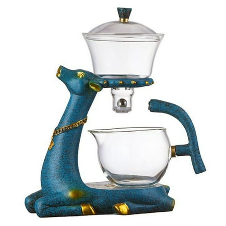 

Deer Glass Teapot Turkish Drip Pot Infuser Tea Coffee Pot Heat-Resistant Glass Teapot Puer Kettle for Tea Coffee Make