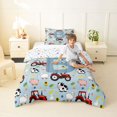 thumbnail image 4 of Catabedysis Red Tractor Letter Print Twin Comforter Sets For Boys,Cute Farm Animal Monogrammed B Bedding Set,Colorful Stars Reversible,2 Pieces,1 Comforter and 1 Pillowcase, 4 of 7