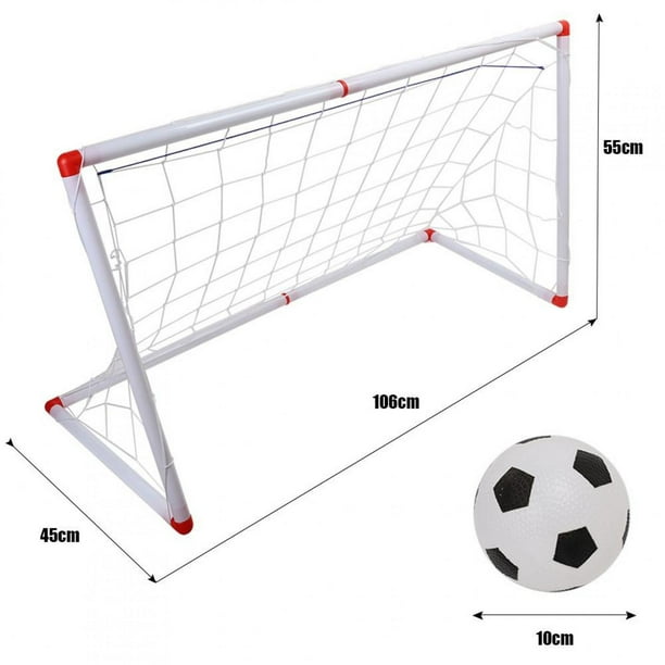 SET DE 2 BUTS AVEC FILETS DE FOOTBALL 79X50X43 CM POUR ENFANTS UTILISATION  EXTÉRIEURE AVEC ACCESSOIRES