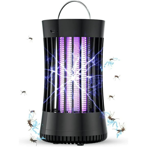 Portable USB Electronic Rechargeable Mosquito Killer Lamp, Bug Zapper for Summer Trip, Home Backyard Patio, Mosquito Trap Indoor, Moth Trap, Bug Killer, Mosquito Killer Light, Black