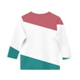 thumbnail image 4 of Toddler Girl Tee Shirts Color Block Casual Shirt Crewneck Dressy Causal Top Loose Fit Tunic Top, 4 of 4