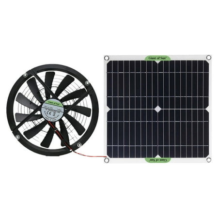 

100W Solar Panel Powered Fan Solar Exhaust Fan for Ventilation RV Chicken Coop Dog House Greenhouse Shed Roofs Quietly