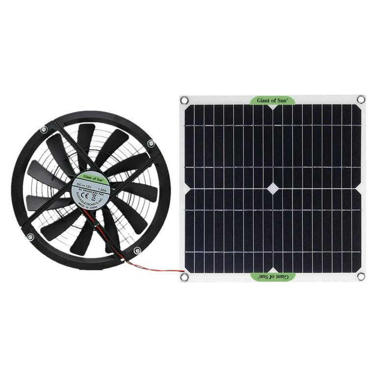 100W Solar Panel Powered Fan, Solar Exhaust Fan , for Ventilation , RV,  Chicken Coop, Dog House, Greenhouse, Shed Roofs, Quietly