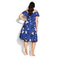 thumbnail image 2 of City Chic Women's Plus Size La Fleur Dress - Blue, 2 of 4