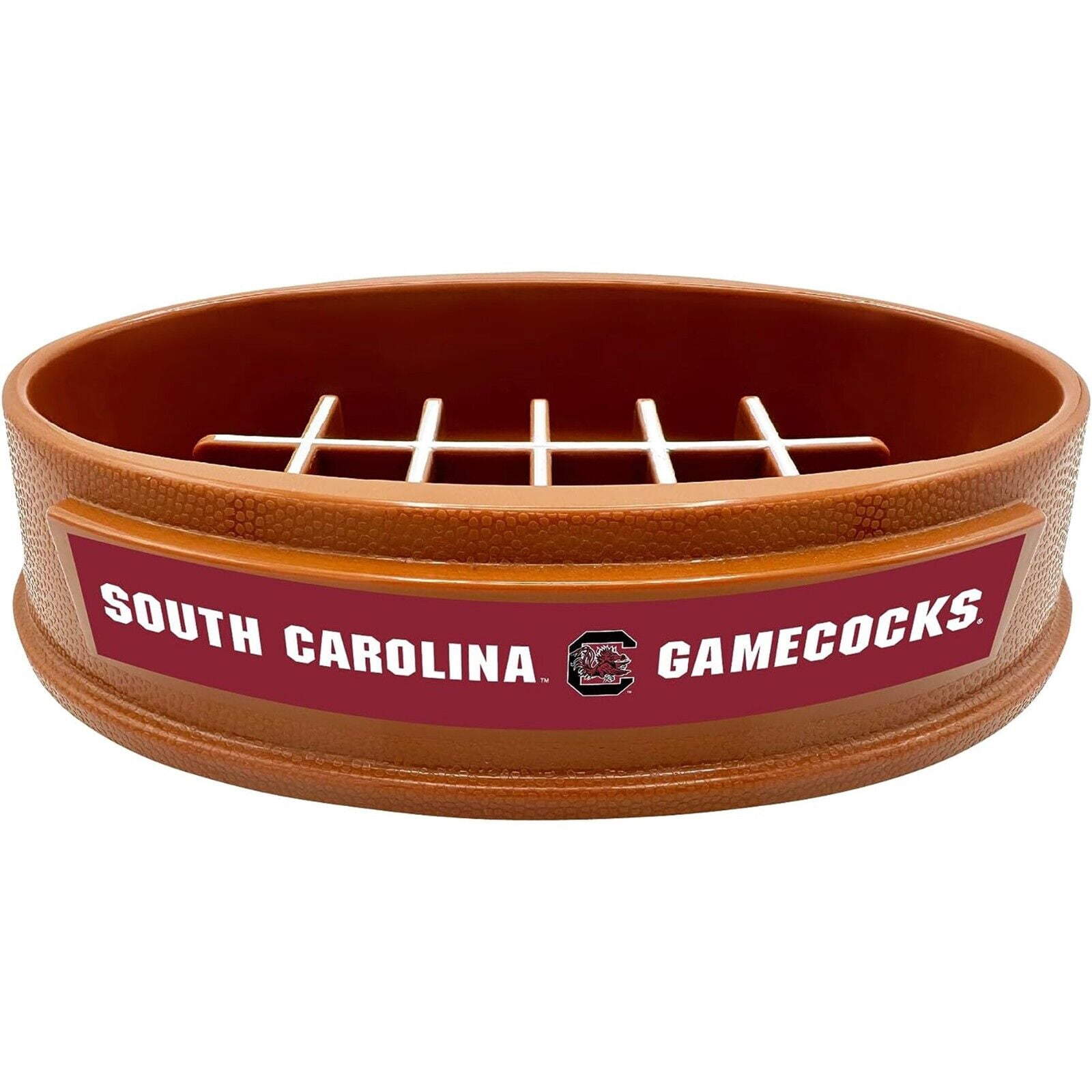 Pets First NCAA South Carolina Gamecocks Super-Bowl Slow Feeder Bowl for Dogs and Cats with Non-Slip Mat