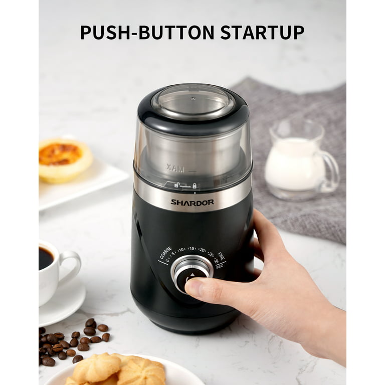  SHARDOR Adjustable Coffee Grinder Electric, Herb Grinder, Spice  Grinder, Coffee Bean Grinder, Espresso Grinder with 2 Removable Stainless  Steel Bowl, White: Home & Kitchen
