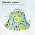 thumbnail image 4 of Daiia Avocado and Hearts Pattern Bucket Hat - Trendy Cotton Sun Hat for Beach, Golf, Fishing - Fun Outdoor Vacation Boonie for Men and Women, 4 of 9