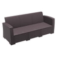 thumbnail image 2 of Luxury Commercial Living 55" Brown Outdoor Patio Sofa with Natural Beige Sunbrella Cushion, 2 of 9