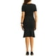 thumbnail image 3 of Conjunto de blusa peplum y falda INSPIRE CHIC para atuendo de negocios de mujer, escote cuadrado, top de manga corta, falda ajustada de cola de pez, color negro M, 3 of 6