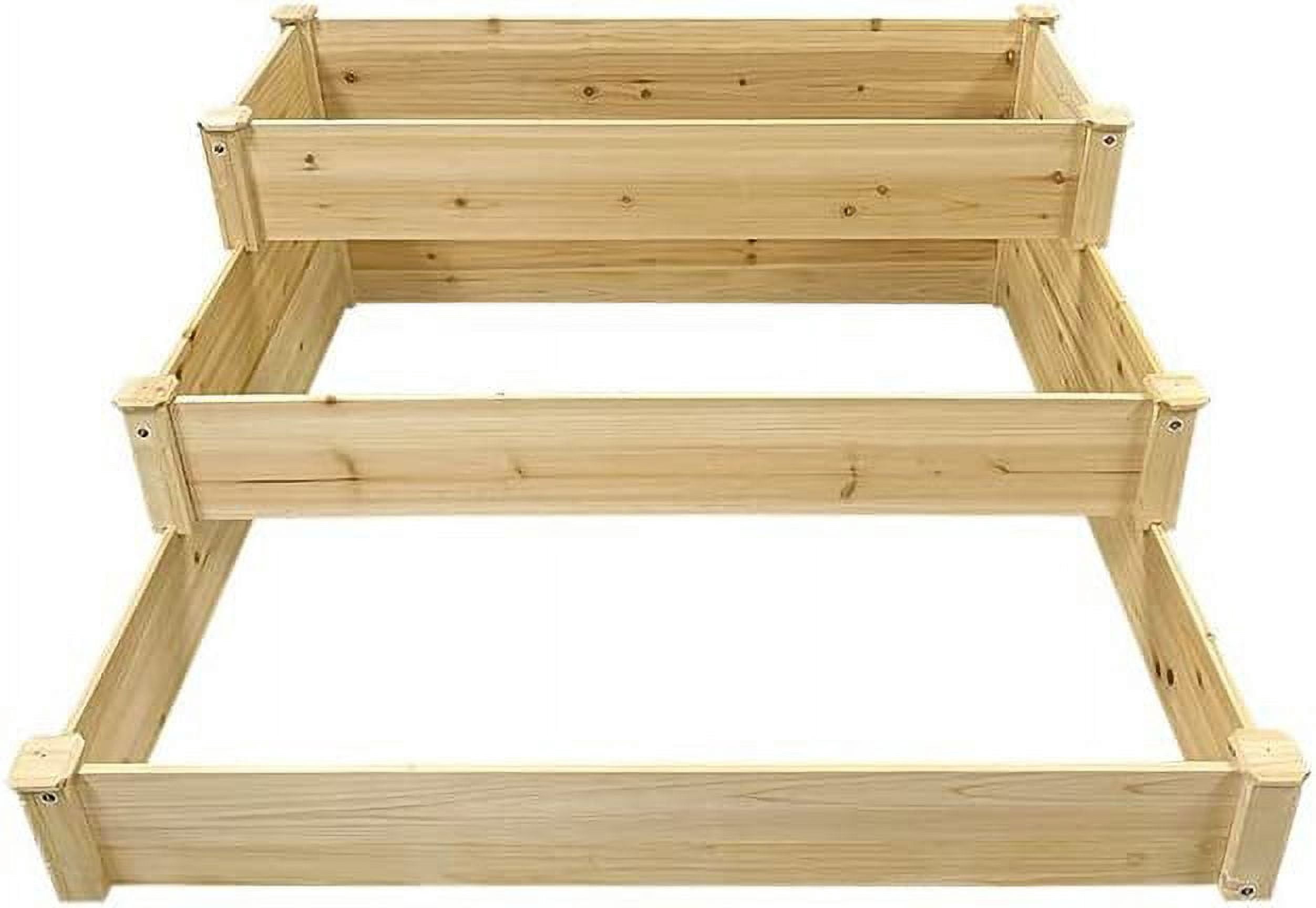 Panacea Three-Tiered Stair Step Raised Garden Bed Cedar 4'L x 4'W