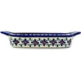 thumbnail image 3 of Blue Rose Polish Pottery Mosaic Flower Rectangular Serving Dish, 3 of 6