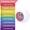thumbnail image 4 of Kids Digital Alarm Clock, 7 Color Night Light, Snooze, Temperature Detect for Toddler, Children Boys and Girls, Students to Wake up at Bedroom, Bedside, Batteries Operated (Red), 4 of 7