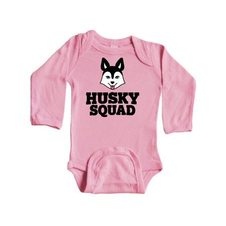 

Inktastic Dog Husky Squad Gift Baby Boy or Baby Girl Long Sleeve Bodysuit