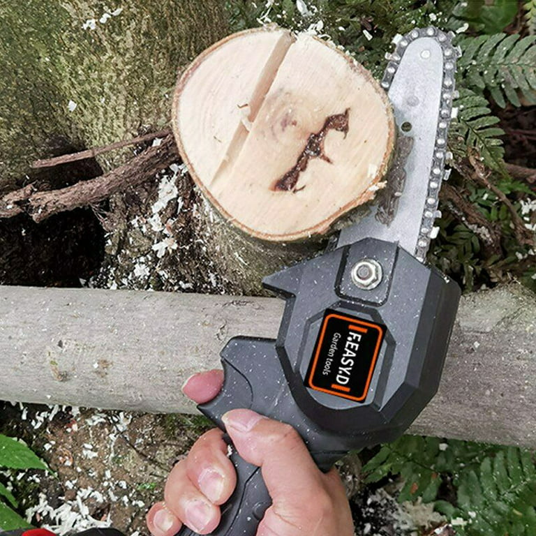 Cordless Electric Chainsaw with Rechargeable Battery Portable Handheld  Electric Saw for Tree Branch Wood Cutter