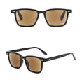 thumbnail image 2 of Men's Tinted Brown Reading Glasses Women's Square Classic Black Readers Sunglasses UV400 +1.50, 2 of 4
