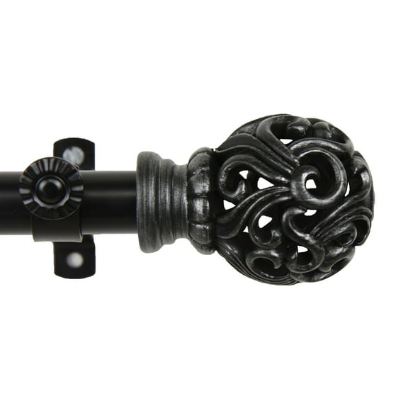 Cilla Curtain Rod 13/16 inch 120-170" - Black