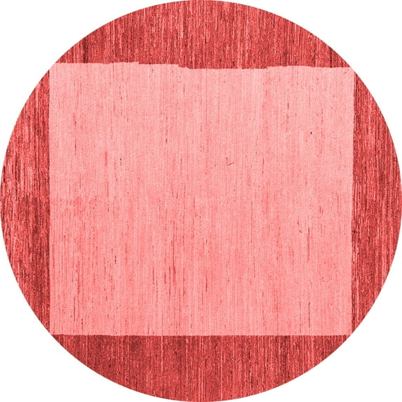 Ahgly Company Indoor Round Abstract Red Modern Area Rugs, 5' Round