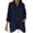 Navy, variant on Fall 100%Cotton Women's Fashion Solid Color V Neck Long Sleeve Tops Blouses Slit Short In Front Long Back Top