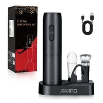 AIKARO - Electric Wine Bottle Opener Automatic Corkscrew, Rechargeable (Set B)