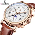 thumbnail image 1 of CHENXI Men Watch Roman Numerals Chronograph Date Wristwatch Male Leather Watches, 1 of 4