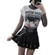 thumbnail image 2 of Summer Women High Waist Gothic Punk Mini Skirts Female Cross Pattern Aesthetic A-line Skirt, 2 of 5