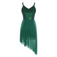thumbnail image 3 of Miutii Womens Lyrical Dance Dress Sleeveless Asymmetrical High-Low Skirt Modern Contemporary Dance Green M, 3 of 8