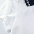 thumbnail image 4 of WhouRiu Girls Short Sleeve Pleated Polo Dress Loose School Uniform Dress White,Sizes 4-5, 4 of 8
