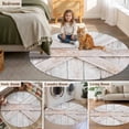 thumbnail image 6 of Farm Door Round Living Room Rugs 8 ft, Village Beige Wood Plank Farmhouse Door Washable Large Area Rug with Non-Slip Sturdy Edge Binding Round Carpet for Dining Room Kitchen Office, 6 of 9
