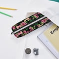 thumbnail image 6 of Fotbe Rose Flowers Pattern Leather Pencil Case, Pencil Pouch with Durable Zipper, Compact and Stylish Organizer for Stationery, Art Supplies, Travel Essentials, 6 of 7
