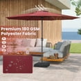 thumbnail image 3 of Resenkos Outdoor Garden Umbrella,Market Umbrella,12 Feet Patio Umbrella with Crank Handle and 8 Sturdy Ribs-Red, 3 of 10