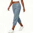 thumbnail image 5 of Lmueinov 2026 Women's 100% Corduroy Elastic Waist Cropped Jogger Pants, Side Pockets Loose Fit Soft Casual Capri Lounge Walking Trousers S-2XL, 5 of 8