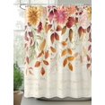 thumbnail image 2 of Fsddascl Autumn Leaves Shower Curtain Set - Small 36" x 72" Washable Bathtub Curtain with 12 Hooks, Thanksgiving Retro Eucalyptus Flowers Waterproof Fabric Stall Shower Curtains for Bathroom/Bathtub, 2 of 6