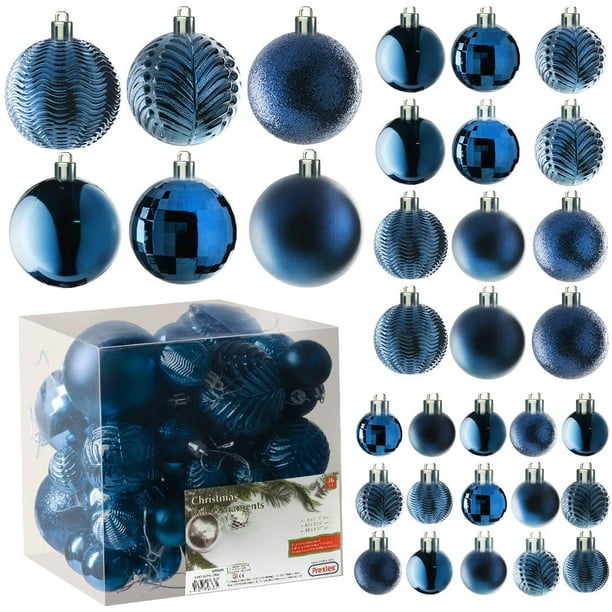 Prextex Midnight Blue Christmas Ball Ornaments for Christams ...