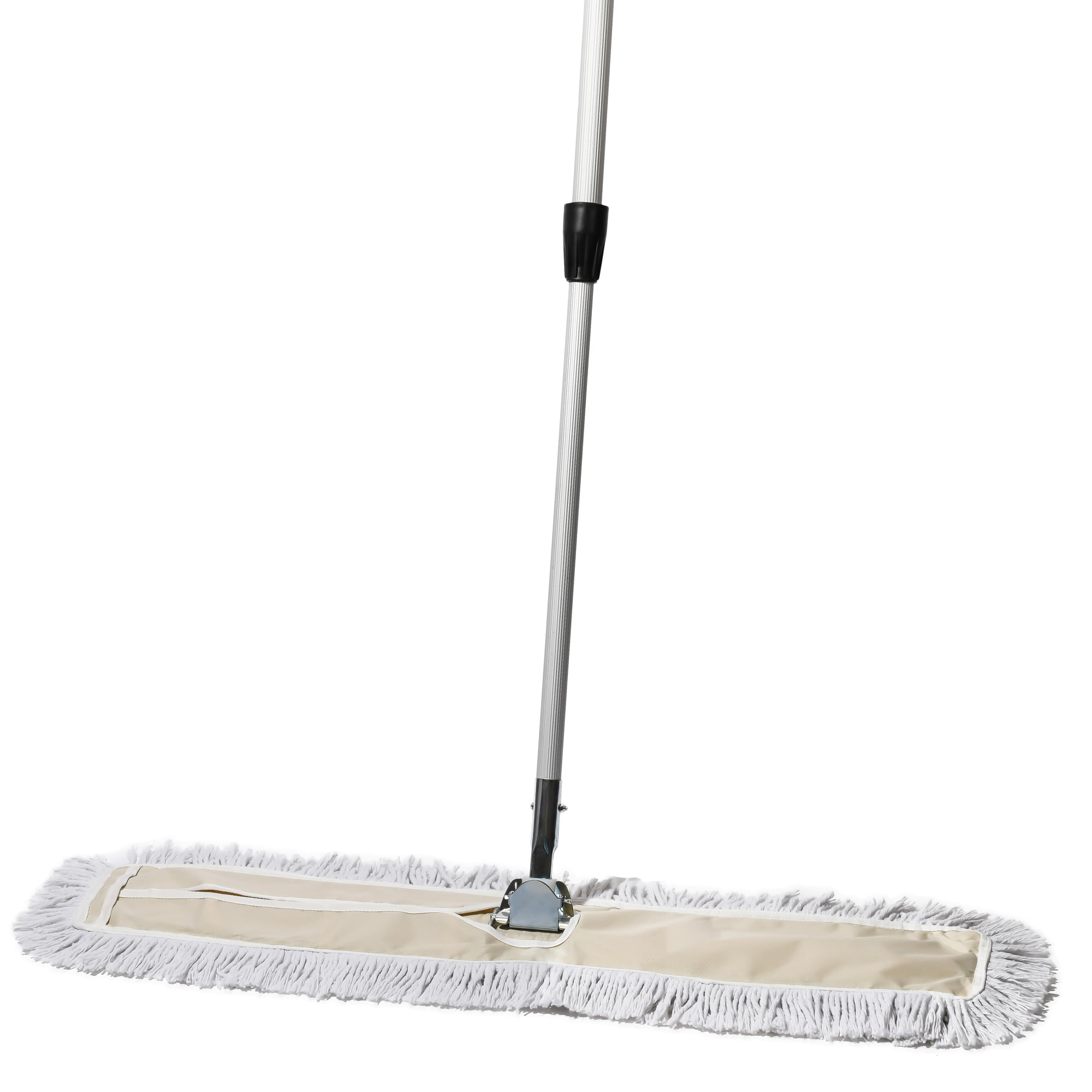 Industrial Commercial Cotton Dust Mop Hardwood Floor Mop 2 Sets // Double Thick Cotton Yarn Dust Mop 32 X 5 Wide Mop Head // Easy to Clean Large Area Factory/Shopping Mall/Wood Floor/Marble/Office 