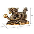 thumbnail image 5 of Tnobhg 2024 Chinese Zodiac Dragon Statue Model Year of The Dragon Figurine Resin Craft Ornament Attract Wealth & Good Luck Golden/Bronze Dragon Sculpture Decoration for Office Home New Year Gift, 5 of 8