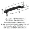 thumbnail image 3 of Amerock Franklin 5-1/16 inch Center-to-Center Matte Black Cabinet Pull, 25 Pack, 3 of 4