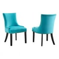 thumbnail image 2 of Modway Viscount 19" Modern Performance Velvet Dining Chair in Black/Pink, 2 of 9