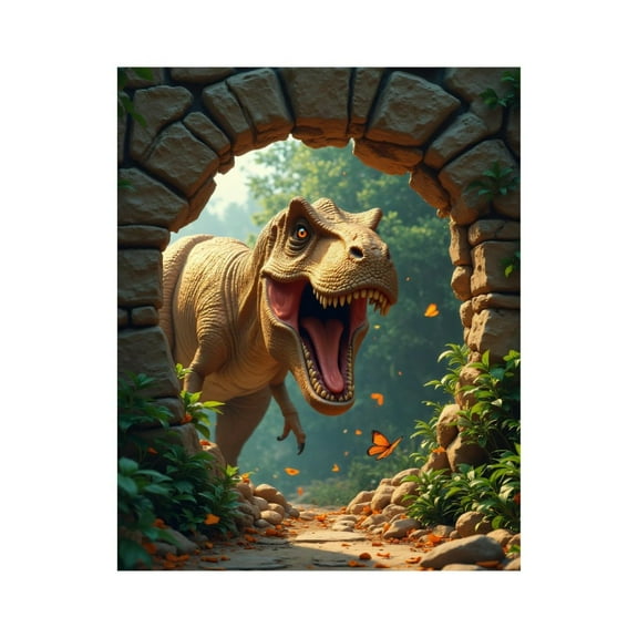 Paint by Numbers Kit for Adults, Dinosaur Garden Archway Scene Paint by Numbers, Easy Paint by Numbers Kit for Adults Beginner, DIY Adult Paint by Number Kits on Canvas, Home Decor