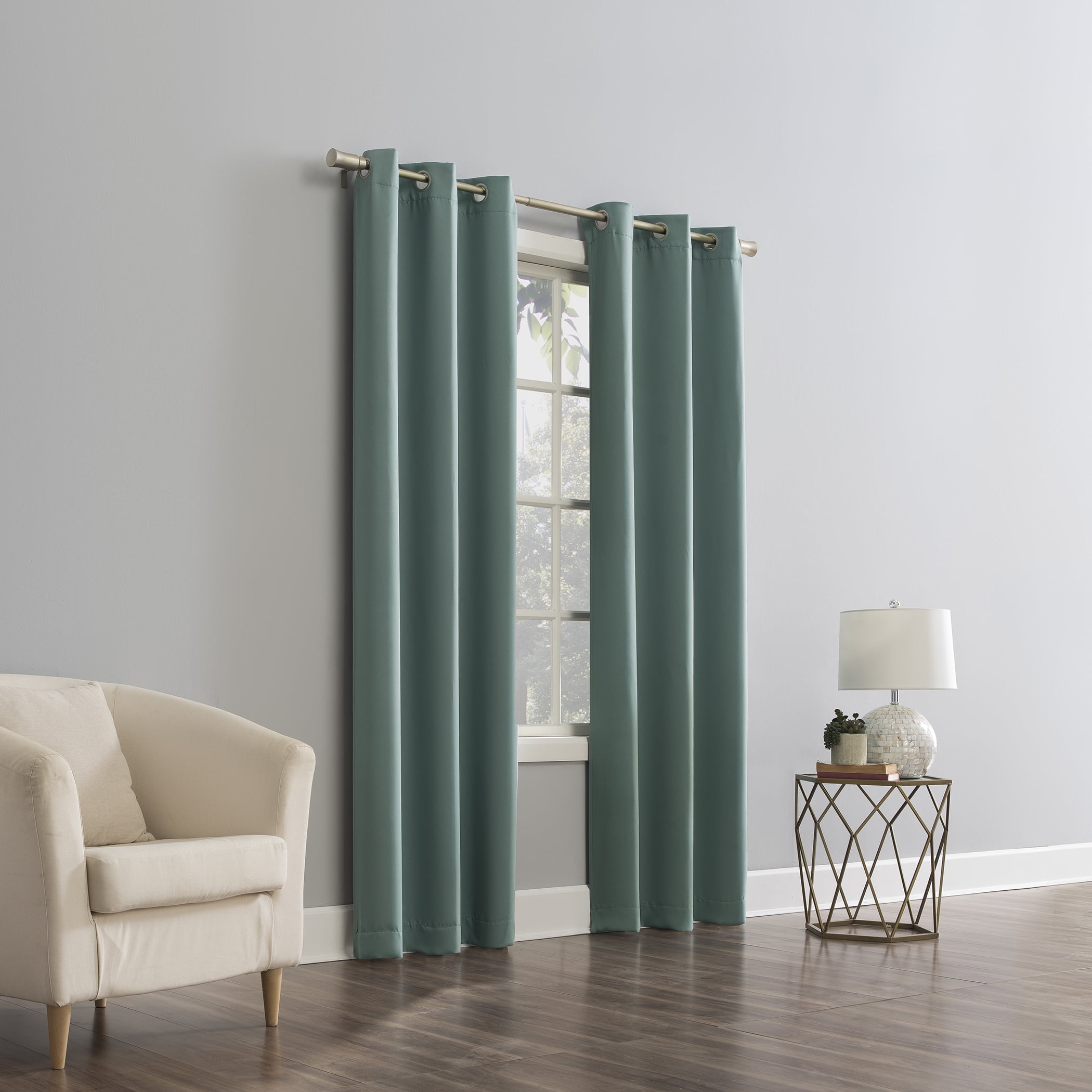 Mainstays Grommet Top Blackout Curtain Panel, 1 Panel, Aqua, 40 in W x 84 in L