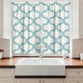 thumbnail image 2 of Ambesonne Aqua Kitchen Curtains, Mesh Curvy, 55"x39", Seafoam Cream, 2 of 3