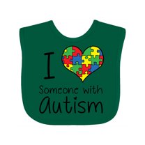 Inktastic I Heart Someone with Autism Boys or Girls Baby Bib