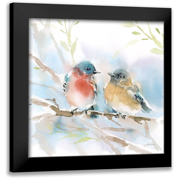 Pete, Katrina 12x12 Black Modern Framed Museum Art Print Titled - Bluebird Pair in Spring